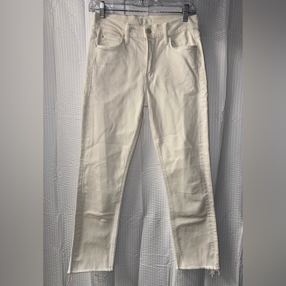 MOTHER The Mid Rise Dazzler Crop Fray Jeans Size 27